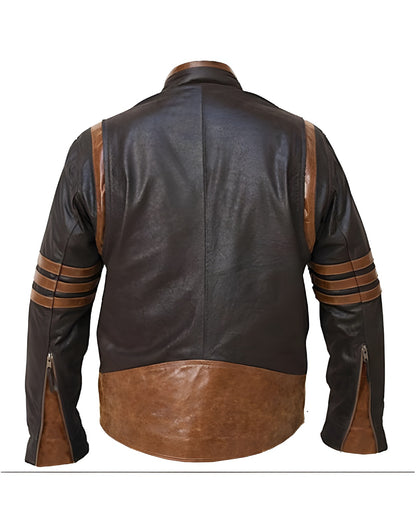 Wolverine X Men Origins Real Genuine Leather Jacket Mens Biker Motorcycle Bomber Napa Leather