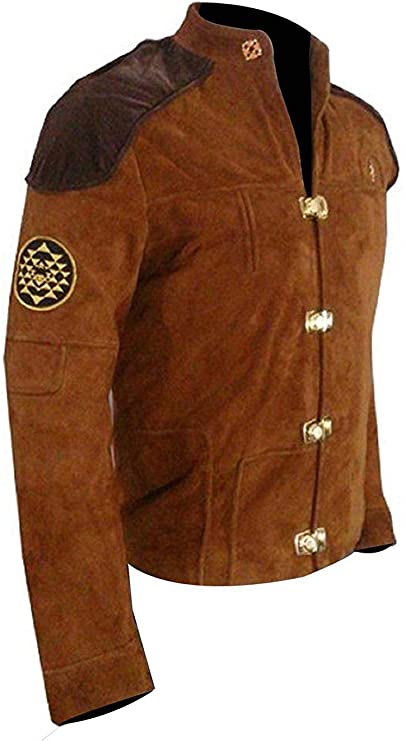 Men's Warriors Viper Pilot Battlestar Galactica Jacket Brown Suede Leather Jacket